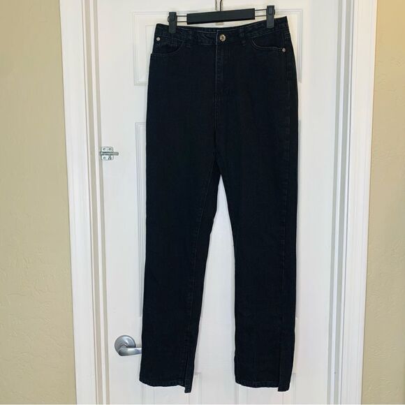 Missguided High Rise Mom Jeans Black Size 6 - Picture 3 of 12